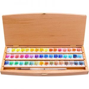 Caja de madera Acuarela White Nights 48 pastillas + pincel